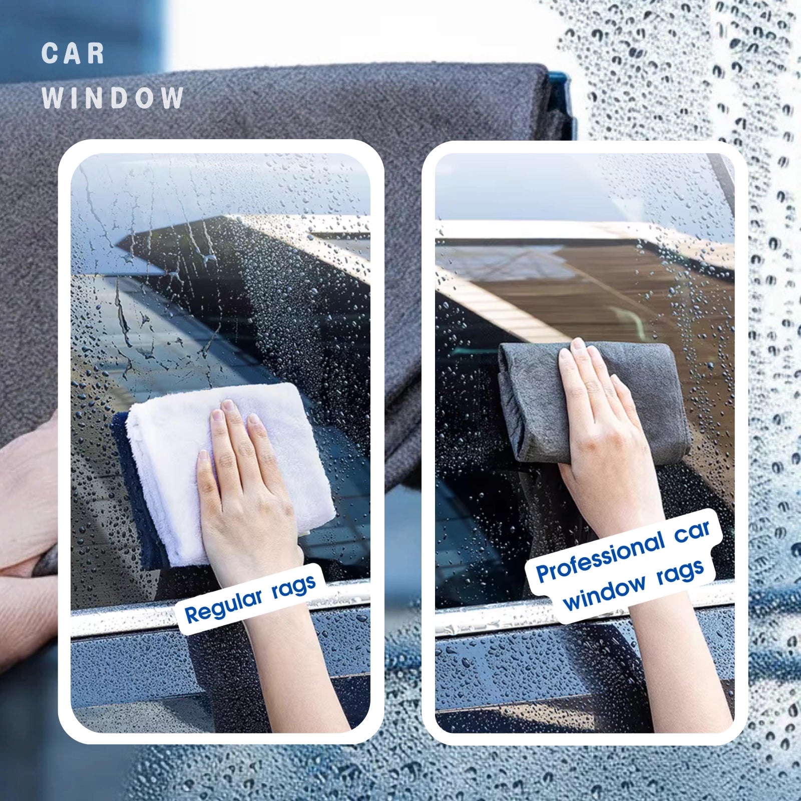 SwipeDry™ 3-Piece Windshield Kit: Microfiber Cloth & Brush